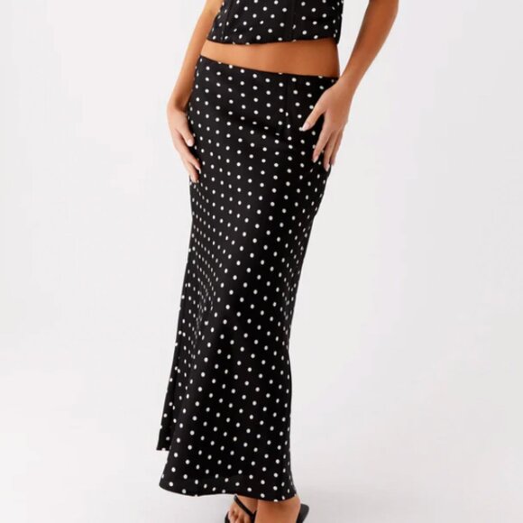 Peppermayo Exclusive - Breanne Midi Skirt - Black Polka Dot - Picture 2 of 6